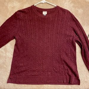 Maroon Sweater Knitted Pattern Size M